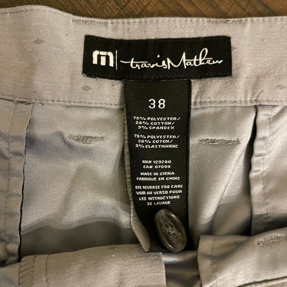 TRAVIS MATHEW Grey Golf Patterned Flat Front Shorts, Size 38 - Picture 5 of 5